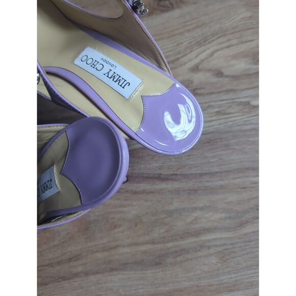 Jimmy Choo Bing 100 Lilac Patent Leather Slip On Mule Heels Womens EU 40.5 - Picture 16 of 16
